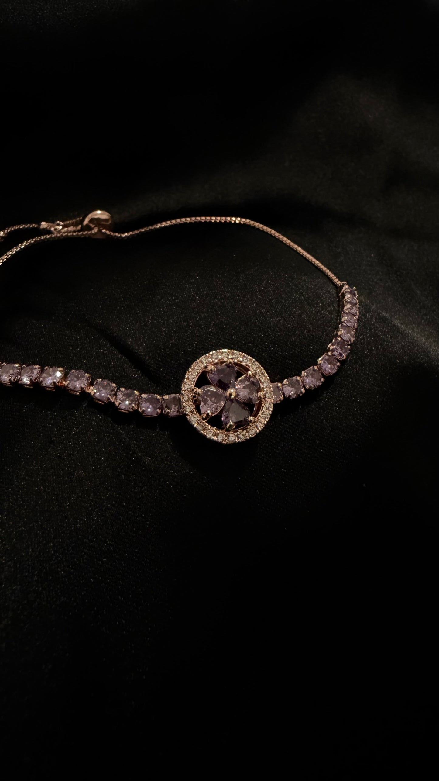 Rose Gold and Purple adjustable Spinning bracelet