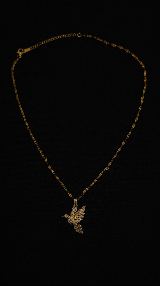 Gold plated hummingbird