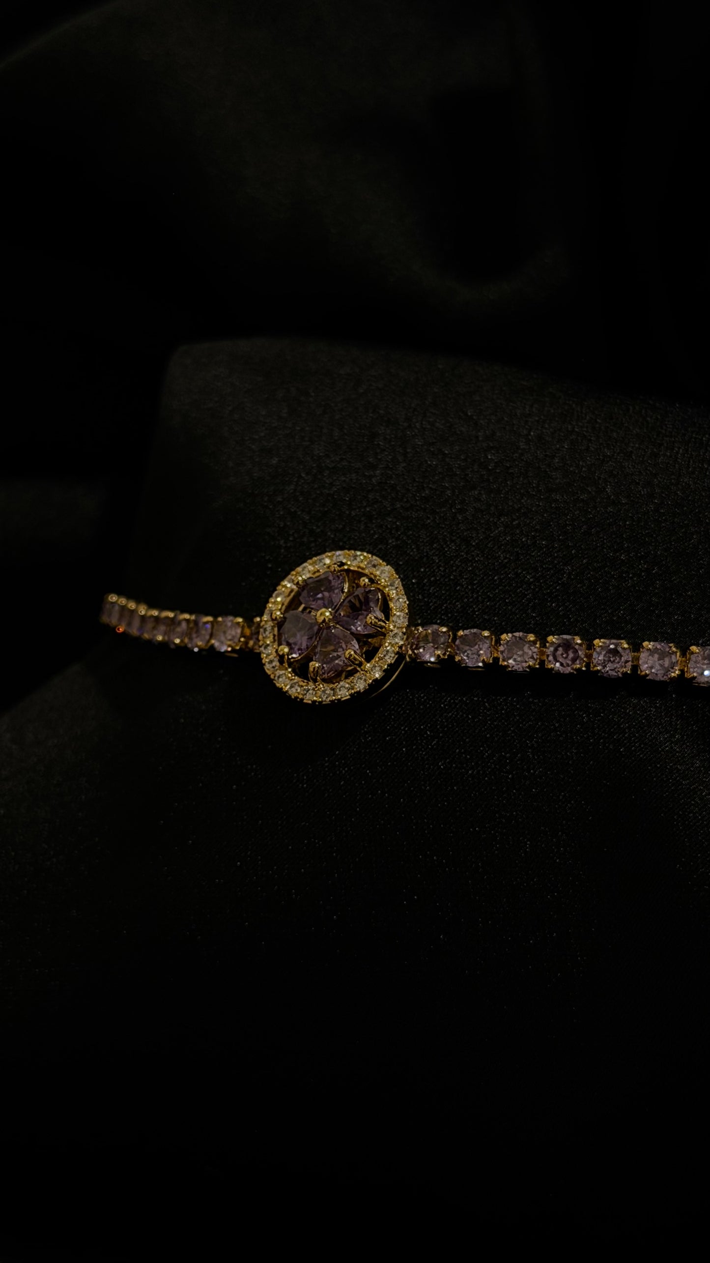 Gold and Purple Spinning Adjustable Bracelet