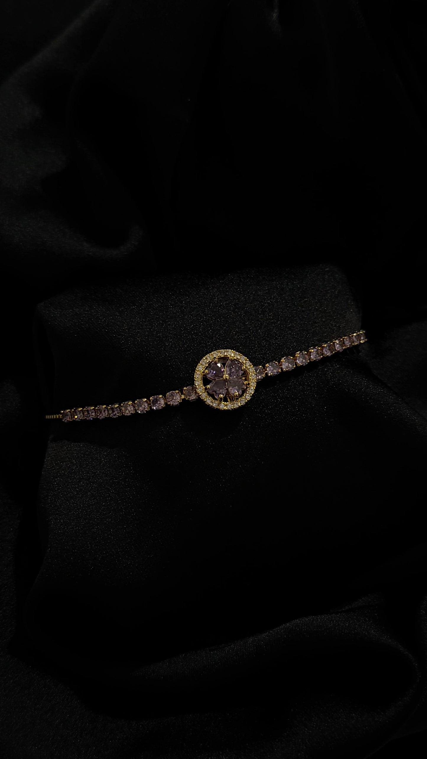Gold and Purple Spinning Adjustable Bracelet