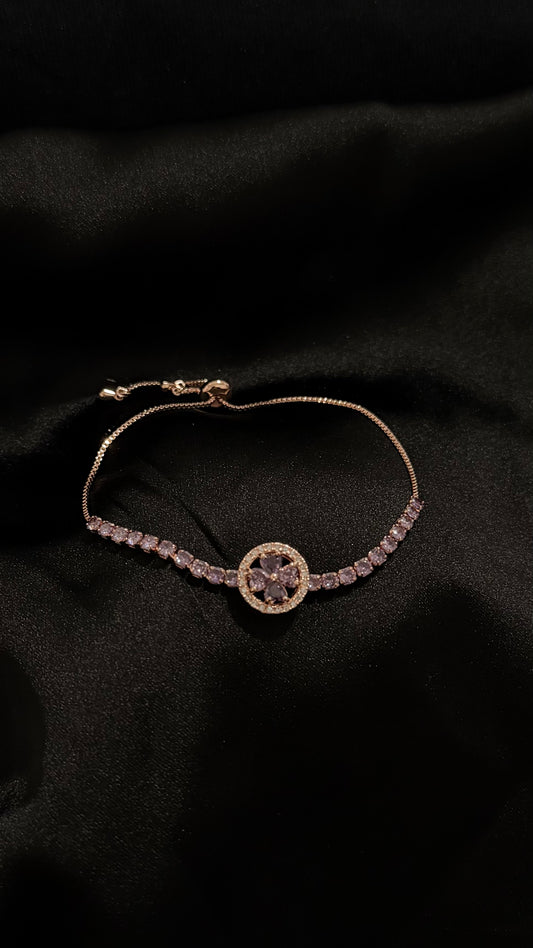 Rose Gold and Purple adjustable Spinning bracelet