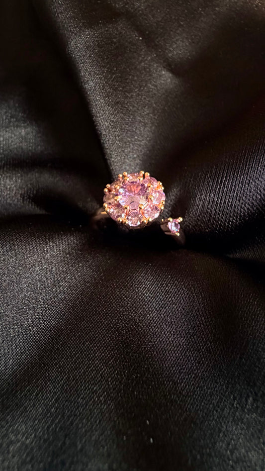 Rose Gold Adjustable Spinning Flower Ring