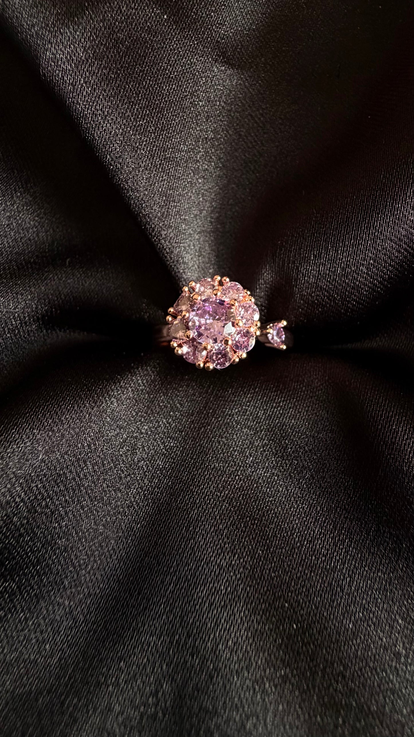 Rose Gold Adjustable Spinning Flower Ring
